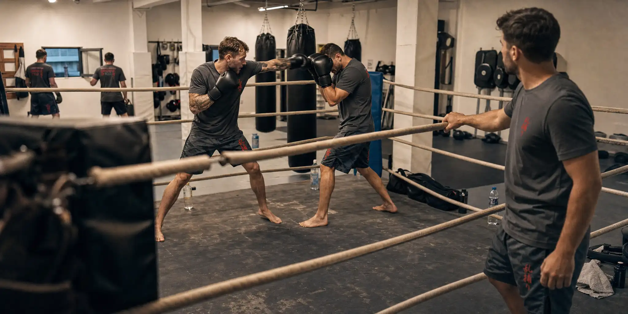 Sparring im klassischen Boxring am Standort Spandau (KI-generiert)